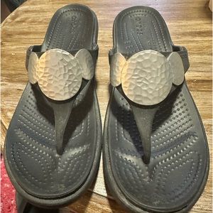 Croc Sandals size 9 black Rubber